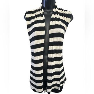 Striped Sleeveless Cardigan with Belt NWOT